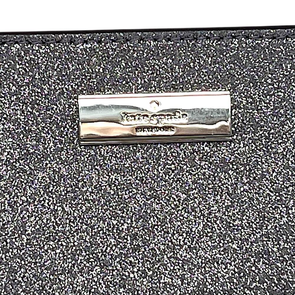 Kate Spade Glitter Lilly Pochette Silver Candied Flower Glitter NWT $249 - Picture 2 of 8